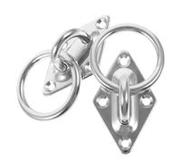 IMIKEYA 2pcs Stainless Steel Diamond-Shaped Pull Tab Trailer O Rings for Vehicle and Truck, Featuring Versatile Mounting and Easy Installation, for Securing Loads and Trailer Use