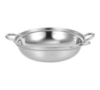 IMIKEYA 2pcs Stainless Steel Metal Pan Set for Kitchen and Home Use, Easy to Clean with Smooth Surface, for Cooking Hot Pot and Shabu, Sturdy and Anti-Spill Design