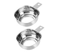 IMIKEYA 2pcs Stainless Steel Wide Mouth Deep Funnel with Stable Square Base for Kitchen Use Multipurpose Canning Funnel for Jams Oils Dry Ingredients Beans Sauce Filling and Baking