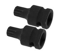 IMIKEYA 2pcs Stubby Triple Square Spline Socket Impact Driver Tool for Brake Caliper Screws Ergonomic Handle High-Hardness Material Compatible with Multiple Vehicle Models