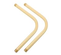 IMIKEYA 2pcs Threaded Copper Curved Extension Rods for Ceiling Fan Stem Replacement Detachable Pendant Light Tubes Wall Table Lamp Fixture Extensions with Elegant Hollow Design