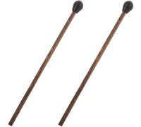 IMIKEYA 2Pcs Tongue Drum Mallets with Wood Handle and Black Silicone Heads, Lightweight Percussion Sticks for and Beginners, Musical Instrument Drum Supply Accessories