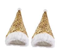 IMIKEYA 2Pcs Versatile Xmas Caps with Sequin Decoration Breathable Festive Hats for Christmas Party Gathering Lightweight and Comfortable Yellow Holiday Props