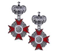 IMIKEYA 2pcs Vintage Crown Brooch Pin Set for Suit and Bag, Alloy Material with Intricate Details and Firm Fixation, Elegant Silver Decorative Collar Lapel Pins for Men