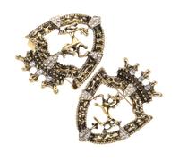 IMIKEYA 2pcs Vintage Crown Horse Brooch Pins Set Classic Carriage Lapel Pins for Men Elegant Accessories for Suits Weddings Business Events and Formal Parties