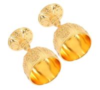 IMIKEYA 2pcs Vintage Medieval Embossed Goblet Shock Resistant Gold Chalice for Whiskey Wine Cocktail Home Bar Decor Compact Retro European Style Shot Glasses for Weddings Parties