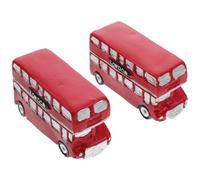 IMIKEYA 2pcs Vintage Resin Mini Bus Model Figurines for Smooth Surface Texture and Enhancing Cognitive Ability, for Home and Office Decoration