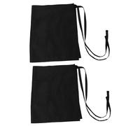 IMIKEYA 2pcs Waterproof Bistro Aprons with 3 Pockets Black Waist Half Apron for Cooking Serving Kitchen Workwear Unisex Food Service Utility