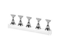 IMIKEYA 2sets Chess Practice Base Nail Tips Display Stand Electroplated Stuck Crystal Holder Long Acrylic Magnetic Nail Bases Includes Stands
