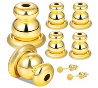 IMIKEYA 3 Pairs Golden Metal Earring Backs for Studs with All-Day Comfort and Adaptable Design, Secure Locking Backs for Droopy Ears and Heavy Earrings