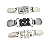 IMIKEYA 3 Pcs Cardigan Brooch Clips with Vintage Beads Design Lightweight Sweater Shawl Pins for Women Secure Scarf Dress Shirt Fixers Elegant Accessories for Casual and Formal Wear