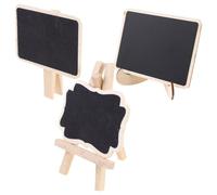 IMIKEYA 3 Pcs Mini Chalkboard Signs With Easel Stand Tabletop Wooden Small Blackboards for Message 3 Type Little Chalk Boards for Food Labels, Weddings Birthday Parties Decor, Favor Tag, Table Numbers