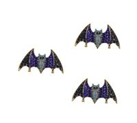 IMIKEYA 3 pcs Rhinestone Bat Brooch for Women Halloween Brooch Pin Sparkling Animal Design Breastpin Party Accessory for Ladies Gift