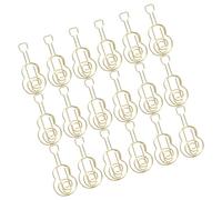 IMIKEYA 30pcs Guitar Shaped Paper Clips in Gold Metal Tiny Binder Clips with Sturdy Iron Material for Back to School Decorations and Organizing Books