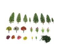 IMIKEYA 30pcs Miniature Artificial Trees Set for Dollhouse Landscaping with Realistic Design and Lifelike Detail, Plastic Mini Green Plants for DIY Crafts and Spacesaving Decoration