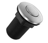 IMIKEYA 32mm Stainless Steel Air Pneumatic Push Button with 1.5m Air Hose for Food Waste Disposer and Bathtub Massage Switch, Black Toilet and Water Tank Button Replacement