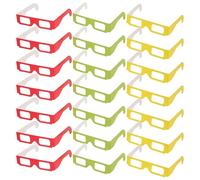 IMIKEYA 36Pcs 3D Paper Diffraction Glasses Rainbow Special Effect Light Glasses for Rave Party Festival Accessories with Red Green Yellow Colors