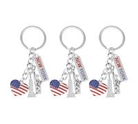 IMIKEYA 3pcs American Flag Keychains, Independence Day Keyring Set, Statue of Liberty Souvenir Keychains, Usa Patriotic Backpack Accessories for Holiday Party Favors