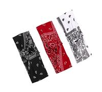 IMIKEYA 3pcs Bohemia Knot Headbands, Elastic Cloth Hair Wraps for Women, Red White Black Set, Cross Knot Design Suitable for Face Washing and Daily Hair Styling