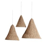 IMIKEYA 3pcs Bohemian Woven Lampshade Cotton Linen Macrame Pendant Light Covers for Ceiling and Wall Sconce Soft Natural Lighting Lightweight and Easy to Install Rustic Home Decor