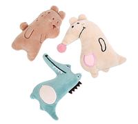 IMIKEYA 3pcs Catnip Plush Toy Set with Brown Bear, Green Reptile, and Beige Kangaroo for Indoor Cats Interactive Chew and Play Pet Supplies