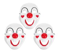 IMIKEYA 3pcs Clown Party Masks: Clown Mask Full Face & Smiling Design - Circus Costume Accessories For Birthday Parties And Masquerade