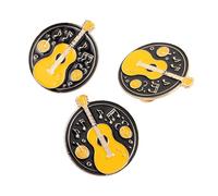 IMIKEYA 3pcs Creative Music Pins Set Zinc Alloy Guitar Drum Brooches Unique Enamel Lapel Pins for Music Lovers Rock-themed Clothing Accessories Birthday Wedding gifts for for for for for for