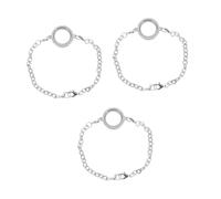 IMIKEYA 3pcs Crystal Living Memory Locket Bracelet with Photo Frame for Floating Charms Durable Premium DIY Jewelry Friends White