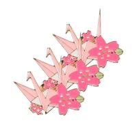 IMIKEYA 3pcs Cute Cherry Blossom Origami Crane Brooch Cartoon Crane Brooches for Women Stylish Metal Suit Accessories for Daily Wear Parties