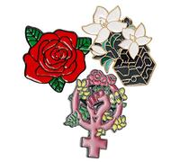 IMIKEYA 3pcs Feminist Brooch Creative Uterus Flower Pins Badge Accessories for Women Unique Design for Clothing and Bags Stylish Feminism Jewelry