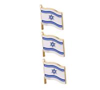 IMIKEYA 3pcs Israel Flag Brooch Decorative Lapel Pins for Independence Day Creative Clothes Accessories Durable Craftsmanship Unique Design for Parties and Collectors
