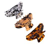 IMIKEYA 3pcs Leopard Print French Acetate Claw Hair Clips for Women - Vintage Tortoise Shell and Shark Jaw Clips, Decorative Hair Accessories for Updos and Party Styling