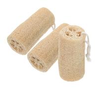 IMIKEYA 3pcs Natural Loofah Exfoliating Body Scrubber Bath Sponge with Rope, 12.5cm Long X 6-7cm Diameter, Shower Loofah Scrubber for Men and Women, Eco-Friendly Bathing and Cleaning