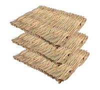 IMIKEYA 3pcs Natural Straw Mat Woven Bed Mat for Rabbit Guinea Pig Small Animal