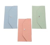 IMIKEYA 3Pcs PU Leather Women's Cash Envelope Wallet Set - Minimalist Small Card Holder with Multiple Pockets for Budgeting, Personal Finance, and Receipt Organization in Blue, Light