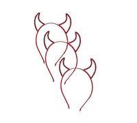 IMIKEYA 3pcs Red Rhinestone Horn Headbands Halloween Costume Headdress for Women and Men Festival Party Cosplay Devil Horn Hair Hoop Accessory