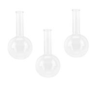 IMIKEYA 3pcs Round Bottom Glass Flasks Transparent Narrow Neck Boiling Laboratory Supplies for Chemical Experiments Science Study