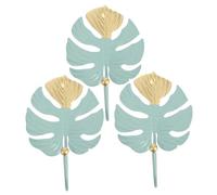 IMIKEYA 3pcs Rustic Metal Leaf Shaped Wall Hooks for Living Room Bedroom Bathroom Sturdy Iron Hanger Holders with Wall Mounted Design for Coats Hats Towels Bags Decorative Natural Motif