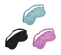IMIKEYA 3pcs Satin Silk Sleep Eye Masks with Adjustable Elastic Strap, Double Side Design for Blocking Light and Relieving Stress, for Home and Meeting Use Random Color