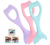IMIKEYA 3Pcs Silicone Mascara Shield Guard for Eyelash Protection, Lash Applicator Tool with Purple Pink Green Covers, Makeup Eye Tool for Precise Mascara Application and Eyelash Styling