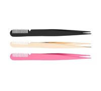 IMIKEYA 3pcs Stainless Steel Eyelash Tweezers Set with Comb for Safe Eyelash Curling and Application, Portable Beauty Tools for Home and Travel Use