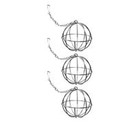 IMIKEYA 3Pcs Stainless Steel Hanging Rabbit Hay Feeder Balls for Small Animals - Hay Feeding Dispenser for Bunny Hamster Chinchilla Rat for Cage Use