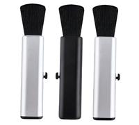 IMIKEYA 3pcs Telescopic Guitar Cleaning Brushes Foldable Handles for Guzheng, Ukulele and Piano, Soft Wool Dust Remover Kit in Silver and Black for Instrument Maintenance
