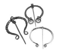 IMIKEYA 3pcs Vintage Viking Brooch Set Renaissance Medieval Shawl Pins for Cloaks Scarves with Secure Clasp Portable Accessories for History Enthusiasts