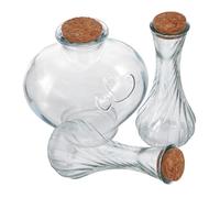 IMIKEYA 3pcs Wedding Unity Sand Jars Set Heart Shaped Glass Vials with Cork Lids Keepsake Ceremony Bottles Mini Glass Wish Jars Decorative Home Display Containers