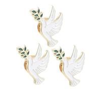 IMIKEYA 3pcs White Alloy Peace Dove Pins Funeral Brooch Featuring Elegant Dove Model in Zinc Alloy for Daily Wear and Parties, Stylish Symbolic Meaning Brooch Pins for Mourning