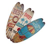 IMIKEYA 3pcs Wood Surfboard Wall Decor Beach and Ocean Theme Design Tropical Coastal Summer Style Wooden Wall Craft for Home Decorations