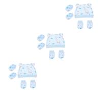 IMIKEYA 3sets Cotton Hat Mittens Newborn Socks for Months for Shower Essential for Newborn Girls and Boys