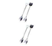IMIKEYA 4 Pcs Cartoon Kitty Milk Tea Stirring Spoon Small Spoon Ceramic and Stainless Steel Cat Accessories for Tea and Milk