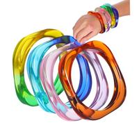 IMIKEYA 4 Pcs Chunky Acrylic Bangle Bracelets for Women Gradient Transparent Wide Bangles in Purple Green Lightweight and Jewelry for Casual and Formal Wear